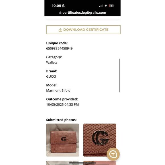 Vintage GUCCI GG Marmont Compact Wallet Bifold Leather Pink Blush Coin Purse - Picture 14 of 15